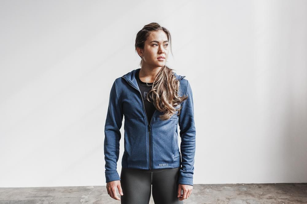 Sweat À Capuche NOBULL Femme Bleu - NOBULL Performance Zip-Up,France (9247-ETMDV)